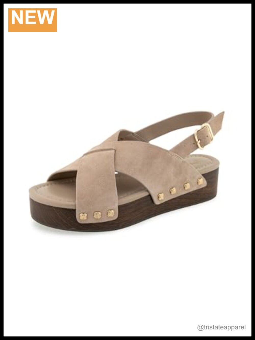 Suede Platform Sandal Buckle Closure